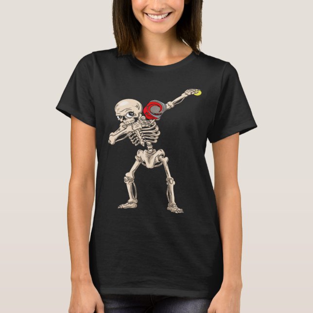 Camiseta Halloween Skeleton Pickleball Dabbing (Anverso)