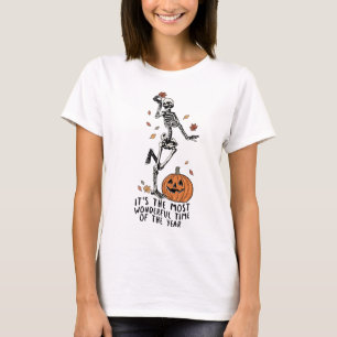 Camiseta Halloween Skeleton Pumpkin Fall Autumy Spooky Gift