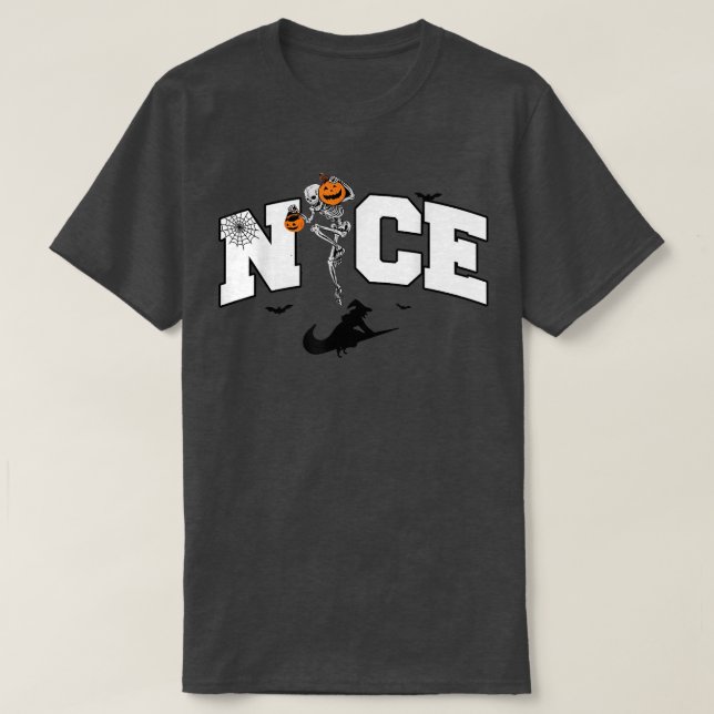 Camiseta Halloween Skeleton Pumpkin Nice Halloween Witch Fu (Diseño del anverso)