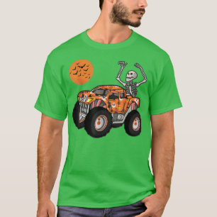 Camiseta Halloween Skeleton Riding Calabaza Camiones Niños