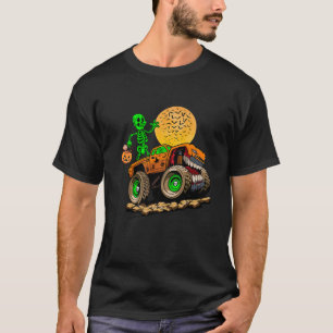 Camiseta Halloween Skeleton Riding Monster Truck Toddler Bo