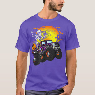 Camiseta Halloween Skeleton Riding Monster Truck Toddler Bo
