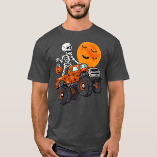 Camiseta Halloween Skeleton Riding Monster Truck Toddler Bo