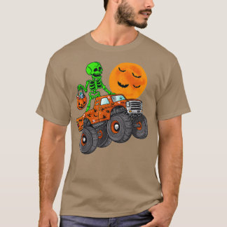 Camiseta Halloween Skeleton Riding Monster Truck Toddler Bo