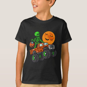 Camiseta Halloween Skeleton Riding Monster Truck Toddler Bo