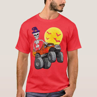 Camiseta Halloween Skeleton Riding Monster Truck Toddler Bo