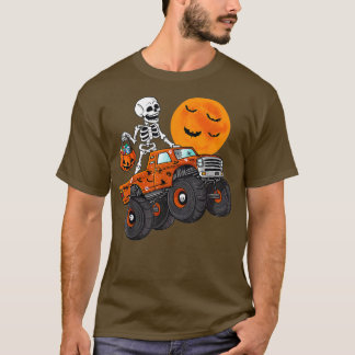 Camiseta Halloween Skeleton Riding Monster Truck Toddler Bo