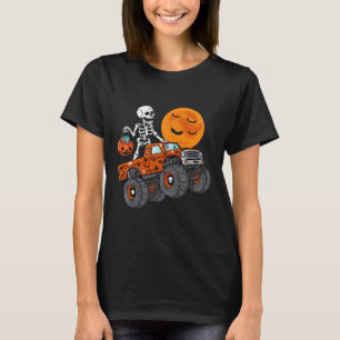Camiseta Halloween Skeleton Riding Monster Truck Toddler Bo