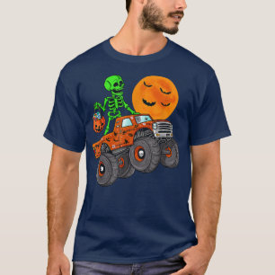 Camiseta Halloween Skeleton Riding Monster Truck Toddler Bo