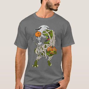 Camiseta Halloween Skeleton Riding Mummy Dinosaur T Re Pump