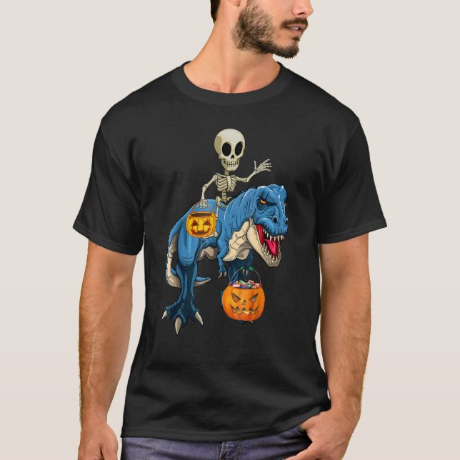 Camiseta Halloween Skeleton Rimmy Dinosaur Rex Pump (Anverso)