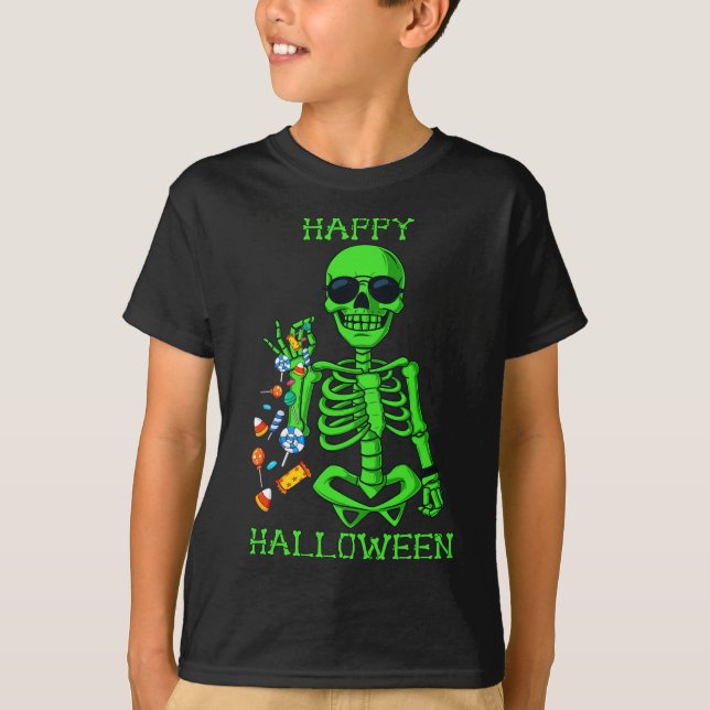 Camiseta Halloween Skeleton Salazón Candy Diversión 1 (Anverso)