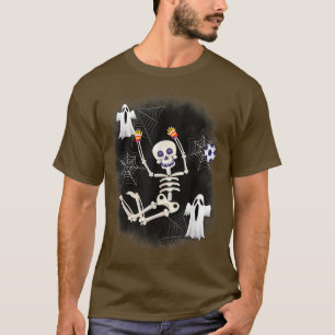 Camiseta Halloween Skeleton Soccer Player Goalkeeper Ball T