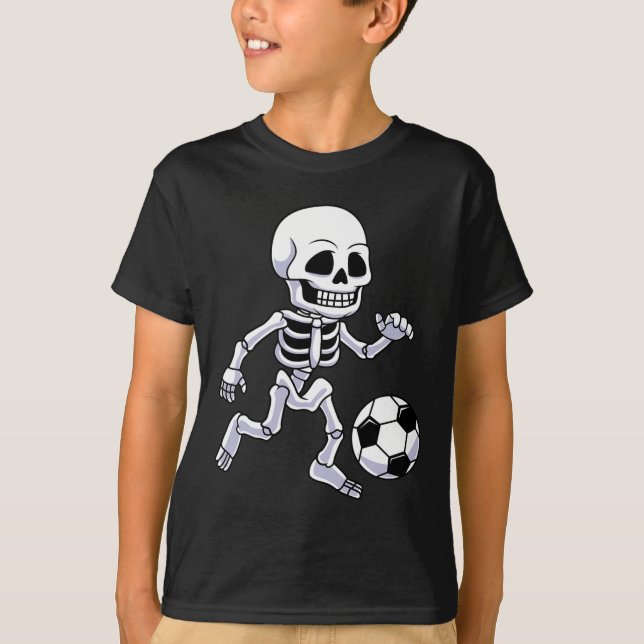 Camiseta Halloween Skeleton Soccer Player Niños (Anverso)