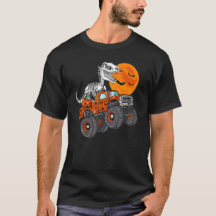 Camiseta Halloween Skeleton T Rex Monster Truck Niños adole
