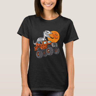 Camiseta Halloween Skeleton T Rex Monster Truck Niños T