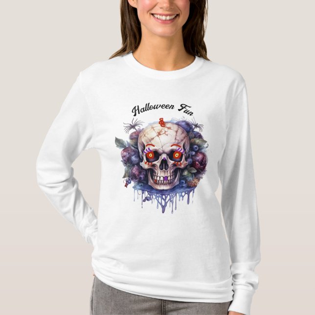Camiseta Halloween Skeleton Tee para ella (Anverso)