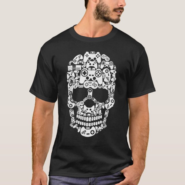 Camiseta Halloween Skeleton Video Gamer Controller G (Anverso)
