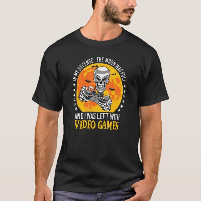 Camiseta Halloween Skeleton Video Gamer Controllers Boys Ki (Anverso)