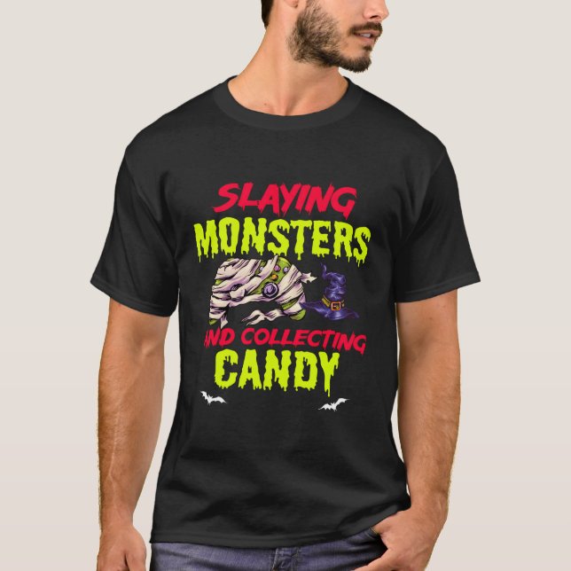 Camiseta Halloween Skeleton Witch Ghost Gaming Scary (Anverso)