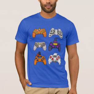 Camiseta Halloween Skeleton Zombie Gaming Controllers