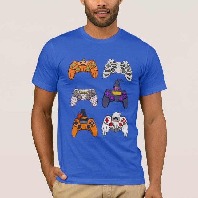 Camiseta Halloween Skeleton Zombie Gaming Controllers (Anverso)