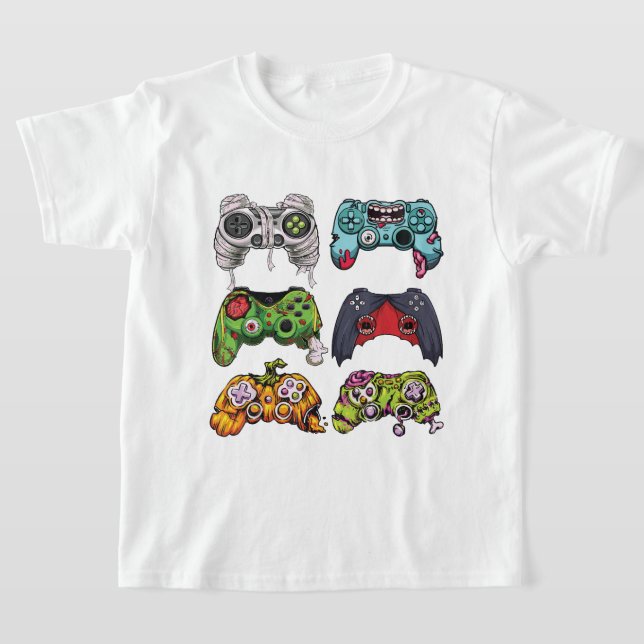 Camiseta Halloween Skeleton Zombie Gaming Controllers Mummy (Distribución)