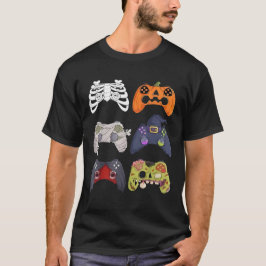 Camiseta Halloween Skeleton Zombie Gaming Controllers Mummy