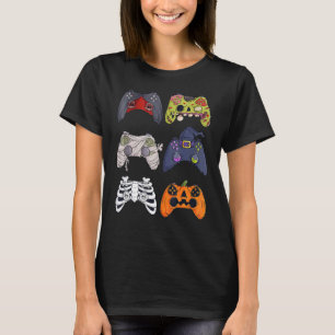 Camiseta Halloween Skeleton Zombie Gaming Controllers Mummy