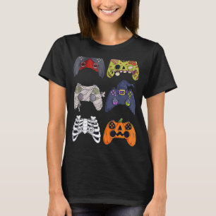 Camiseta Halloween Skeleton Zombie Gaming Controllers Mummy