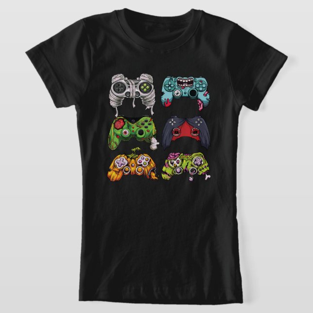 Camiseta Halloween Skeleton Zombie Gaming Controllers Mummy (Distribución)