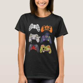 Camiseta Halloween Skeleton Zombie Gaming Controllers Mummy