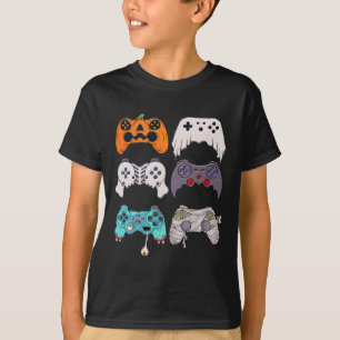 Camiseta Halloween Skeleton Zombie Gaming Controllers Mummy