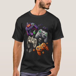 Camiseta Halloween Skeleton Zombie Gaming Controllers Mummy