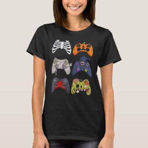 Camiseta Halloween Skeleton Zombie Gaming Controllers Mummy