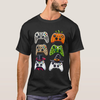 Camiseta Halloween Skeleton Zombie Gaming Controllers Mummy