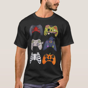 Camiseta Halloween Skeleton Zombie Gaming Controllers Mummy