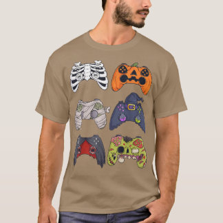 Camiseta Halloween Skeleton Zombie Gaming Controllers Mummy