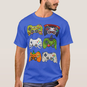Camiseta Halloween Skeleton Zombie Gaming Controllers Mummy