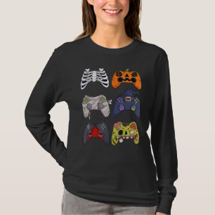 Camiseta Halloween Skeleton Zombie Gaming Controllers Mummy