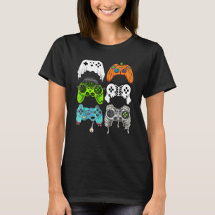 Camiseta Halloween Skeleton Zombie Gaming Controllers Mummy
