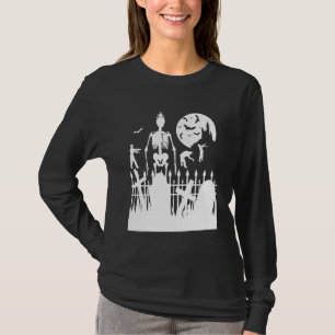 Camiseta Halloween Skeleton Zombie Graveyard Trick O Trek