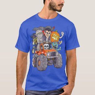 Camiseta Halloween Skeleton Zombie Monster Truck Vampire 
