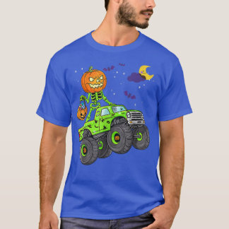 Camiseta Halloween Skeleton Zombie Riding Monster Truck Vam
