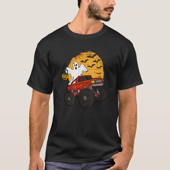 Camiseta Halloween Skeleton Zombie Riding Monster Truck Vam (Anverso)