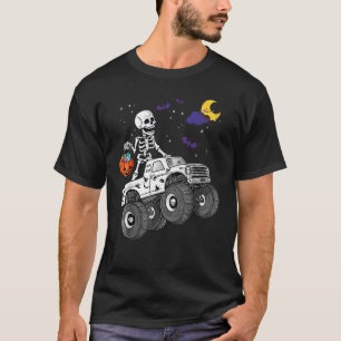 Camiseta Halloween Skeleton Zombie Riding Monster Truck Vam