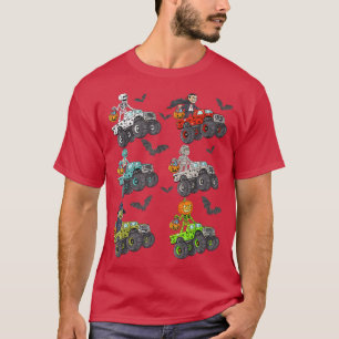 Camiseta Halloween Skeleton Zombie Riding Monster Truck Vam