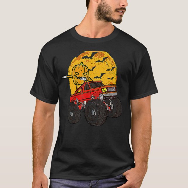 Camiseta Halloween Skeleton Zombie Riding Monster Truck Vam (Anverso)