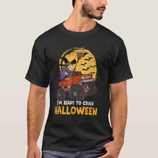 Camiseta Halloween Skeleton Zombie Riding Monster Truck Vam (Anverso)