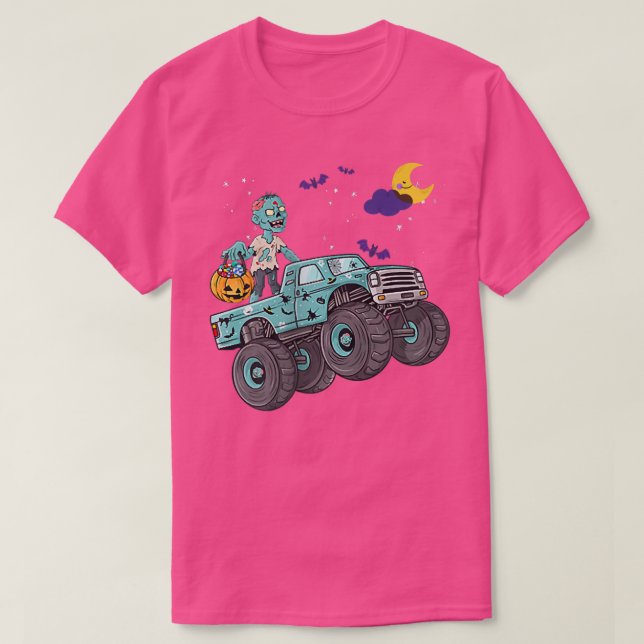Camiseta Halloween Skeleton Zombie Riding Monster Truck Vam (Diseño del anverso)